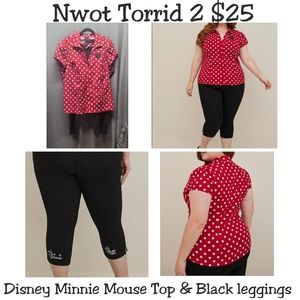 Torrid minnie mouse top and leggings